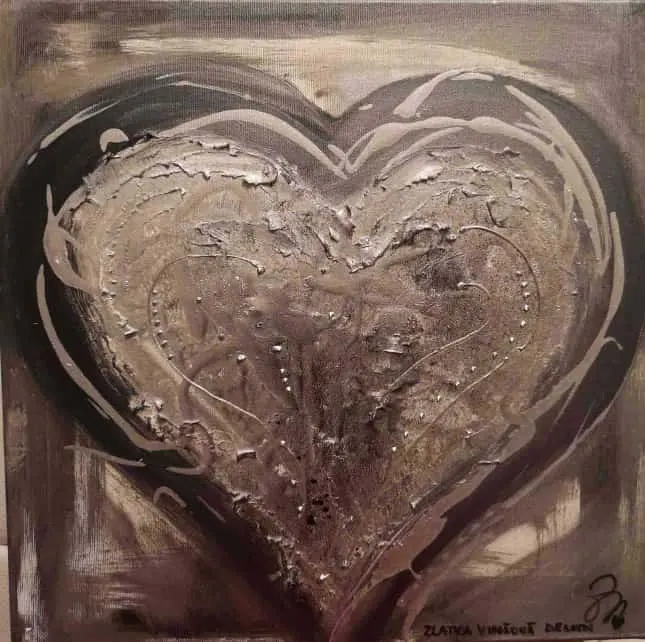 80. obraz “SRDCE”  strieborné
40x40cm