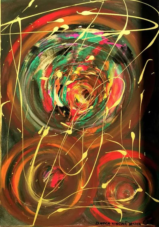105. obraz  “VO VÍRE ŠTASTIA”
50x70cm