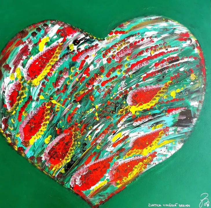107. obraz  “S R D C E”
100x100cm
